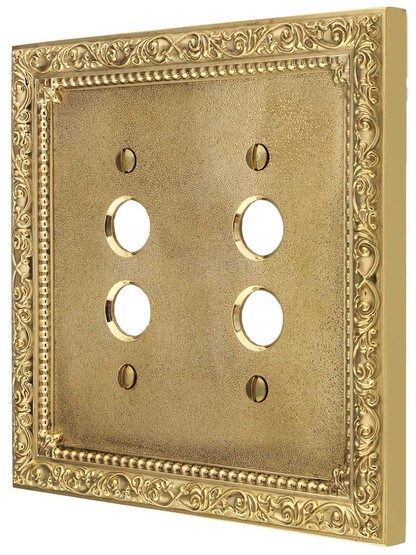 Floral Victorian Double Gang Push-Button Switch Plate.